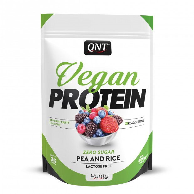 Puritan's Pride Протеин QNT Vegan Protein, 500 грамм Красные ягоды, , 500  грамм