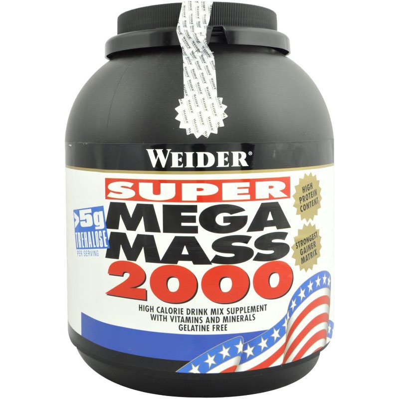Гейнер Weider Mega Mass 2000, 3 кг Шоколад,  мл, Weider. Гейнер. Набор массы Энергия и выносливость Восстановление 