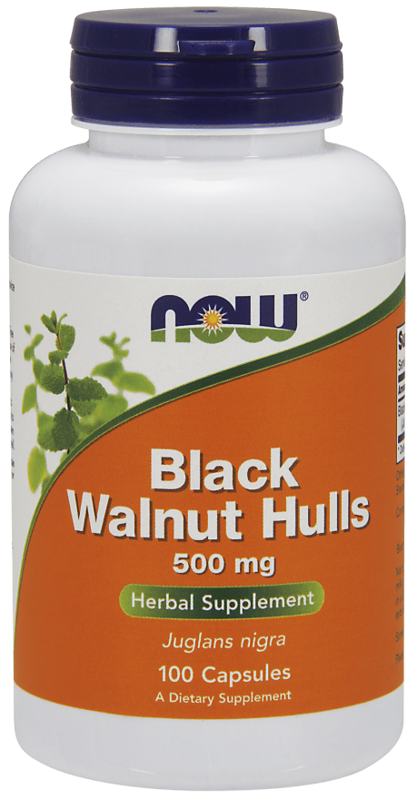 Now Харчова добавка NOW Foods Black Walnut Hulls 500 mg 100 caps, , 100 шт.