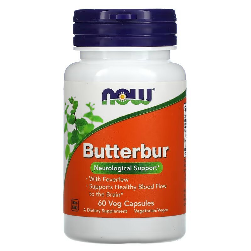 Натуральная добавка NOW Butterbur, 60 вегакапсул,  мл, Now. Hатуральные продукты. Поддержание здоровья 