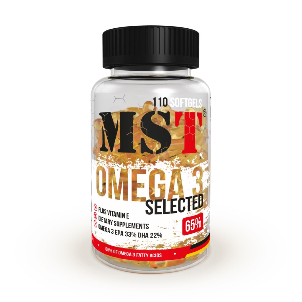 Жирные кислоты MST Omega 3 Selected 65%, 110 капсул,  мл, MST Nutrition. Жирные кислоты (Omega). Поддержание здоровья 