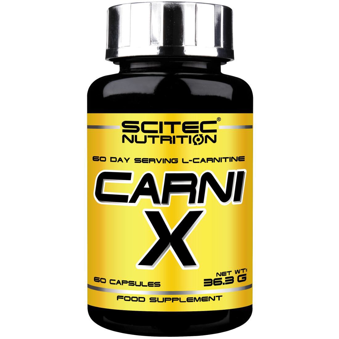 Carni-X, 60 шт, Scitec Nutrition. L-карнитин. Снижение веса Поддержание здоровья Детоксикация Стрессоустойчивость Снижение холестерина Антиоксидантные свойства 