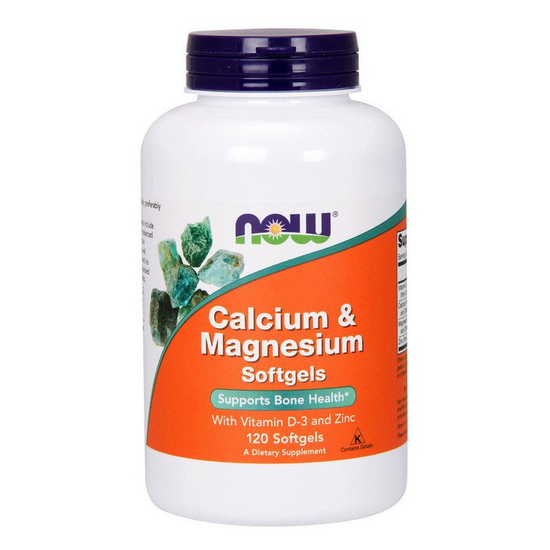 Витамины и минералы NOW Calcium &amp; Magnesium Softgels, 120 капсул,  мл, Now. Витамины и минералы. Поддержание здоровья Укрепление иммунитета 