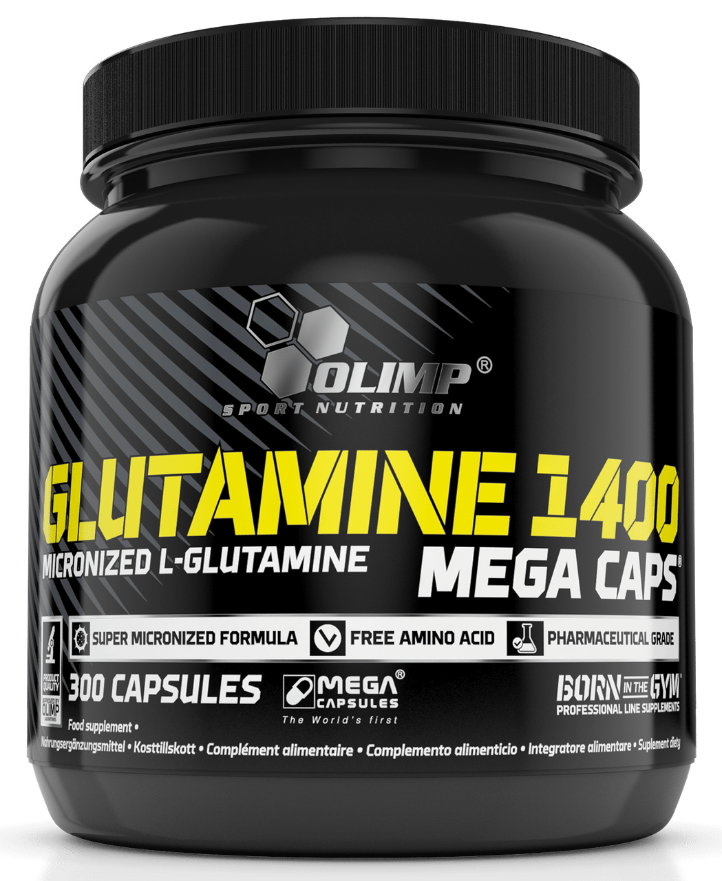 Глютамін Olimp Labs L-Glutamine 1400 mega caps 300 caps,  ml, Olimp Labs. Glutamina. Mass Gain recuperación Anti-catabolic properties 