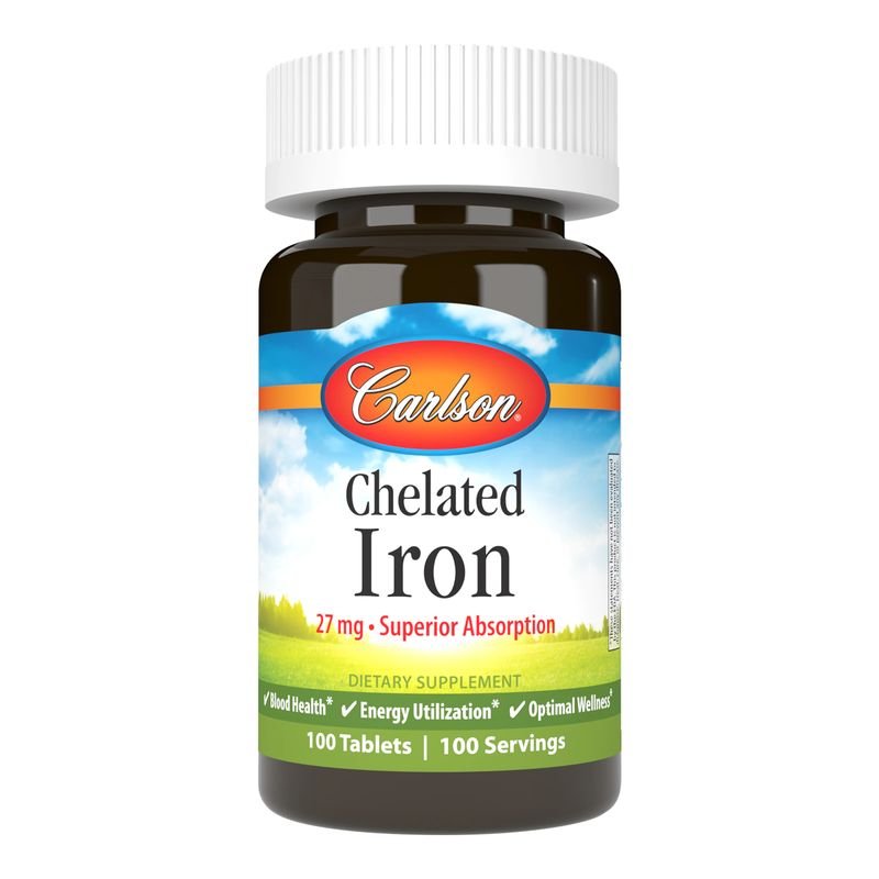 Carlson Labs Витамины и минералы Carlson Labs Chelated Iron, 100 таблеток, , 