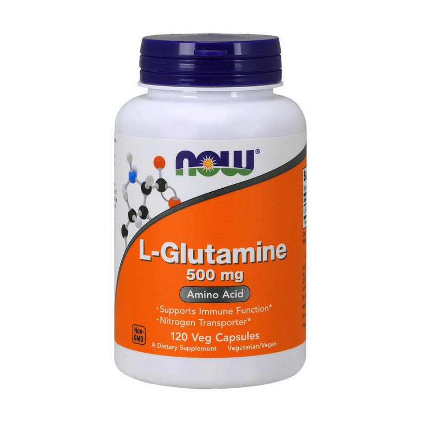 Глютамин Now Foods L-Glutamine 500 mg (120 капс) нау фудс,  мл, Now. Глютамин. Набор массы Восстановление Антикатаболические свойства 