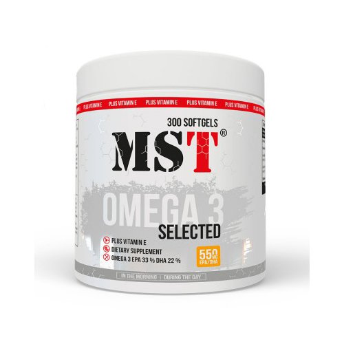 Жирные кислоты MST Omega 3 Selected 55%, 300 капсул,  ml, MST Nutrition. Fats. General Health 
