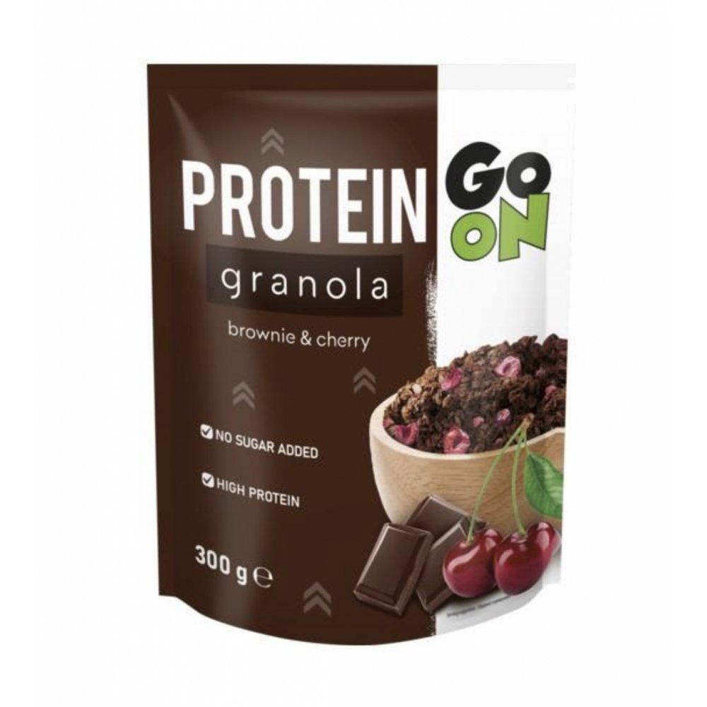 Заменитель питания GoOn Protein Granola, 300 грамм Брауни-вишня,  мл, Go On Nutrition. Заменитель питания. 