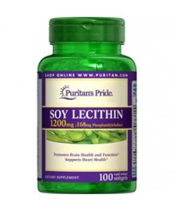 Soy Lecithin 1200, 100 pcs, Puritan's Pride. Lecithin. General Health 