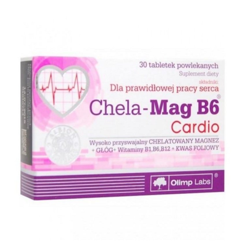 Витамины и минералы Olimp Chela-Mag B6 Cardio, 30 таблеток,  ml, Olimp Labs. Vitamins and minerals. General Health Immunity enhancement 