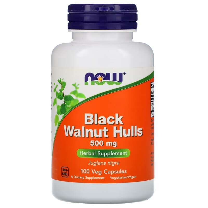 Now Натуральная добавка NOW Black Walnut Hulls 500 mg, 100 капсул, , 