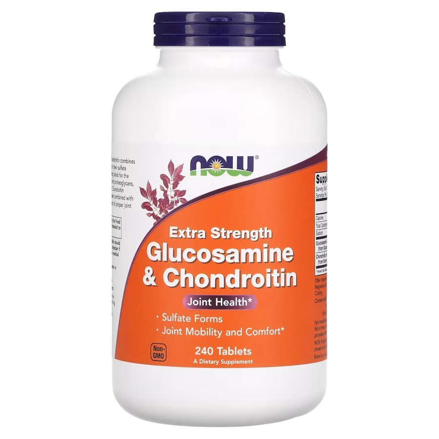 Для суставов и связок NOW Glucosamine &amp; Chondroitin Extra Strength, 240 таблеток,  мл, Now. Хондропротекторы. Поддержание здоровья Укрепление суставов и связок 