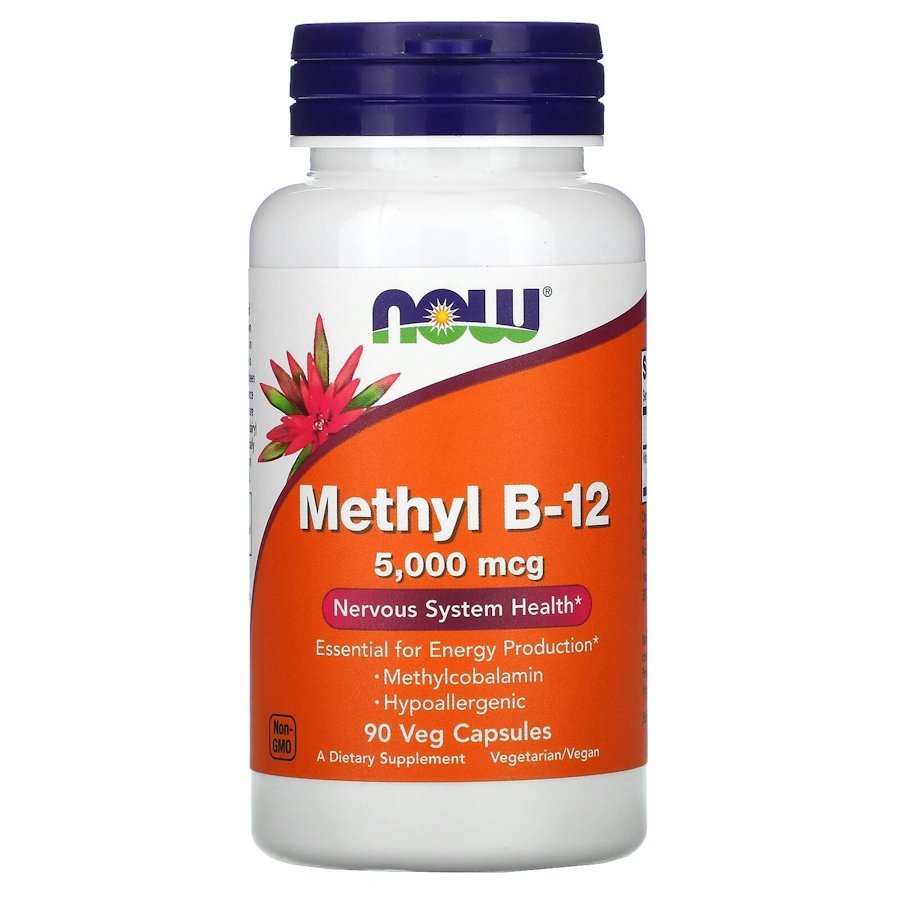 Витамины и минералы NOW Methyl B12 5000 mcg, 90 вегакапсул,  мл, Now. Витамины и минералы. Поддержание здоровья Укрепление иммунитета 