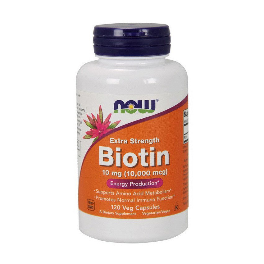 Биотин Now Foods Biotin 10,000 mcg (120 капс) витамин б7 нау фудс,  мл, Now. Витамин B. Поддержание здоровья 