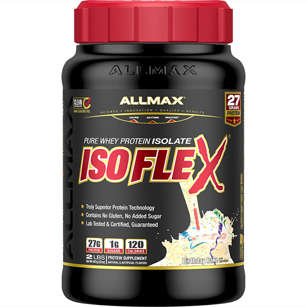 AllMax Сывороточный протеин изолят AllMax Nutrition Isoflex 907 грамм Праздничный торт, , 