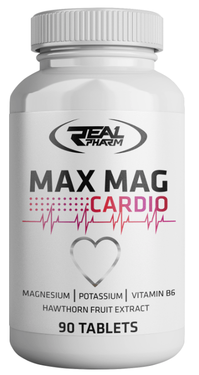 Магний для сердца Real Pharm Max Mag Cardio 90 таблеток,  ml, Real Pharm. Magnesium Mg. General Health Lowering cholesterol Preventing fatigue 