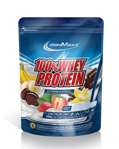 100% Whey Protein, 500 g, IronMaxx. Whey Concentrate. Mass Gain recovery Anti-catabolic properties 