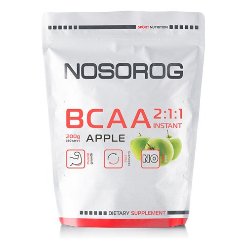 БЦАА Nosorog BCAA 2:1:1 (200 г) носорог яблоко,  мл, Nosorog. BCAA. Снижение веса Восстановление Антикатаболические свойства Сухая мышечная масса 
