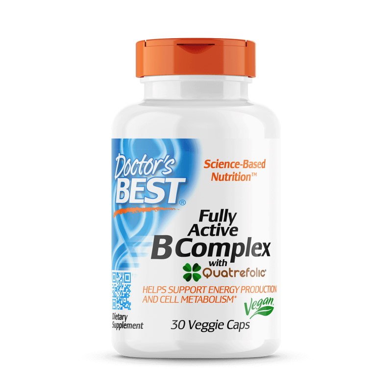 Витамины и минералы Doctor's Best Fully Active B Complex, 30 вегакапсул,  мл, Doctor's BEST. Витамины и минералы. Поддержание здоровья Укрепление иммунитета 