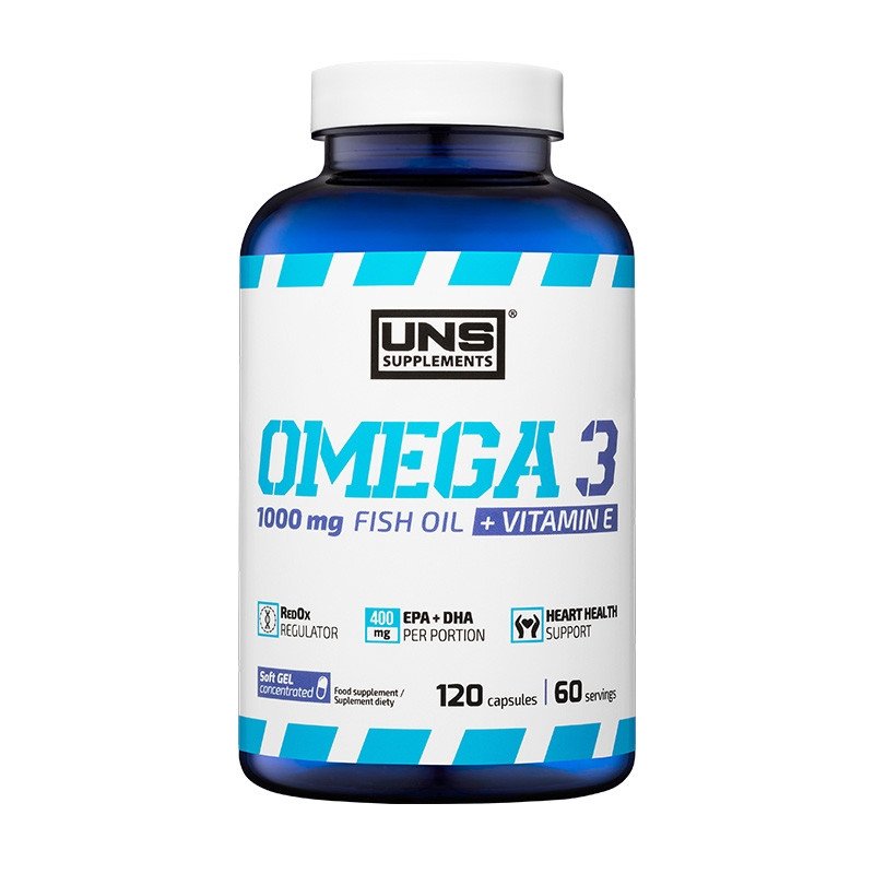 Omega 3 UNS - 120 caps,  ml, UNS. Omega 3 (Fish Oil). General Health Ligament and Joint strengthening Skin health CVD Prevention Anti-inflammatory properties 