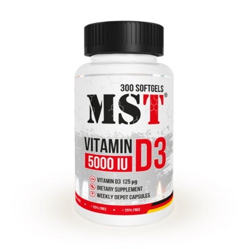MRM Витамины и минералы MST Vitamin D3 5000 IU, 300 капсул, , 
