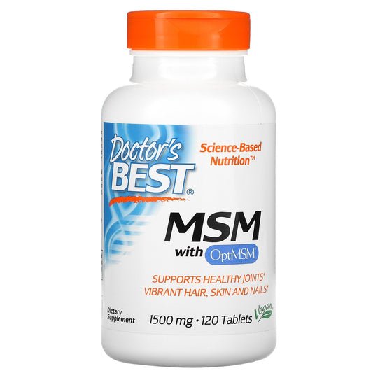 Для суставов и связок Doctor's Best MSM 1500 mg with OptiMSM, 120 таблеток,  мл, Doctor's BEST. Хондропротекторы. Поддержание здоровья Укрепление суставов и связок 