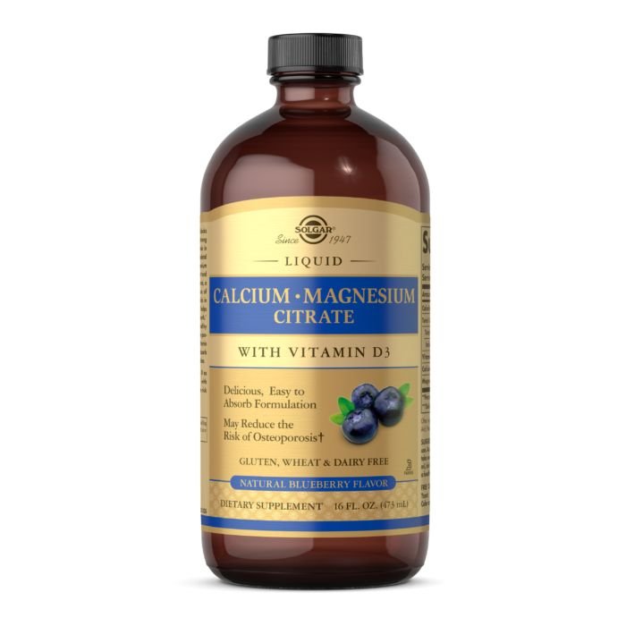Витамины и минералы Solgar Calcium Magnesium Citrate with Vitamin D3 Liquid, 473 мл Черника,  ml, Solgar. Vitamins and minerals. General Health Immunity enhancement 