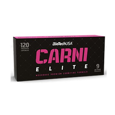 Carni Elite, 120 шт, BioTech. L-карнитин. Снижение веса Поддержание здоровья Детоксикация Стрессоустойчивость Снижение холестерина Антиоксидантные свойства 