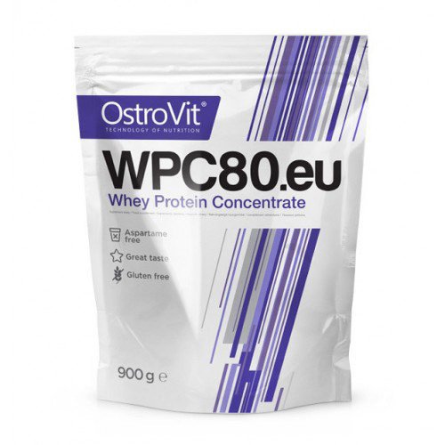 Сывороточный протеин концентрат OstroVit WPC80.eu (900 г) островит вей chocolate-wafers,  мл, OstroVit. Сывороточный концентрат. Набор массы Восстановление Антикатаболические свойства 