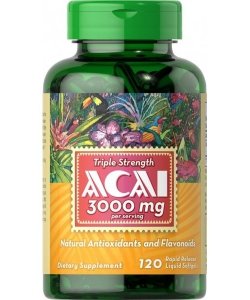 Triple Strength Acai 3000 mg, 120 шт, Puritan's Pride. Спец препараты. 