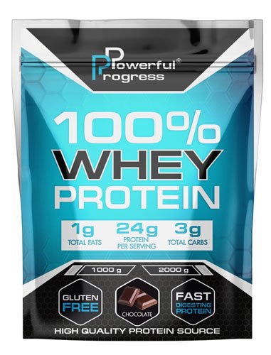 Powerful Progress 100% Whey Protein 1 кг Шоколад,  мл, Powerful Progress. Сывороточный протеин. Восстановление Антикатаболические свойства Сухая мышечная масса 