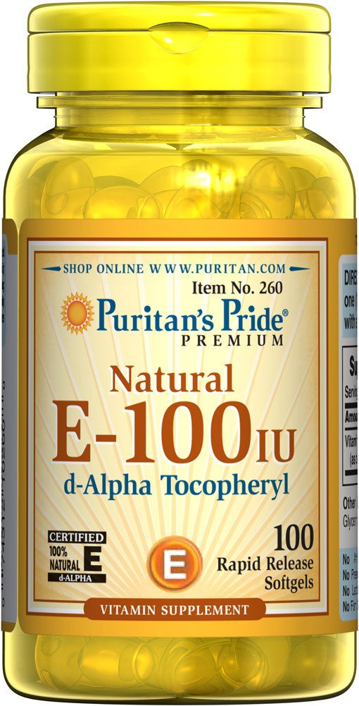 Vitamin E-400 IU100 Softgels,  мл, Puritan's Pride. Витамин E. Поддержание здоровья Антиоксидантные свойства 
