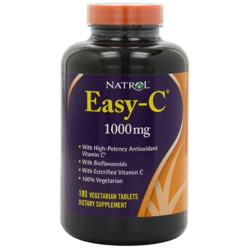 Easy-C 1000 mg, 180 шт, Natrol. Витамин C. Поддержание здоровья Укрепление иммунитета 
