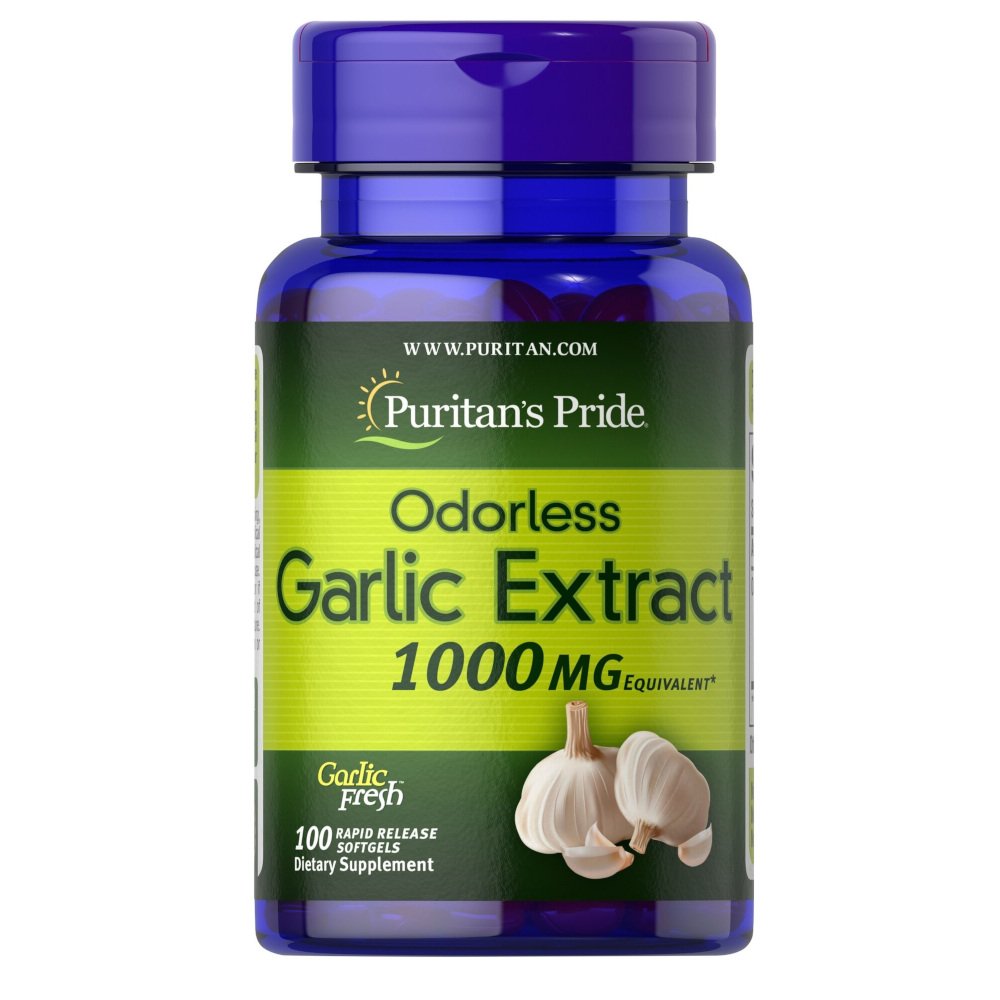 Puritan's Pride Натуральная добавка Puritan's Pride Odorless Garlic 1000 mg, 100 капсул, , 