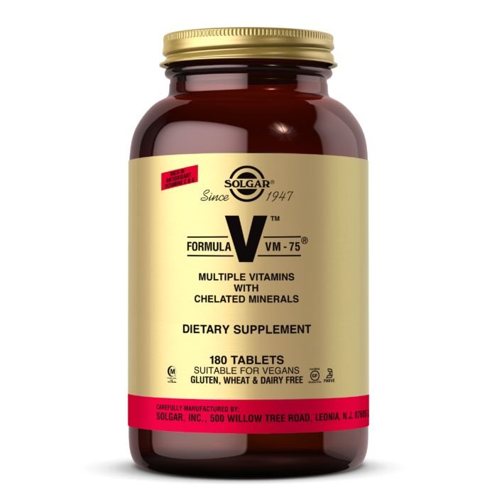 Витамины и минералы Solgar Formula V VM-75, 180 таблеток,  ml, Solgar. Vitamins and minerals. General Health Immunity enhancement 