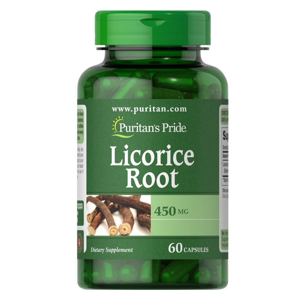 Натуральная добавка Puritan's Pride Licorice Root 450 mg, 60 капсул,  мл, Puritan's Pride. Hатуральные продукты. Поддержание здоровья 