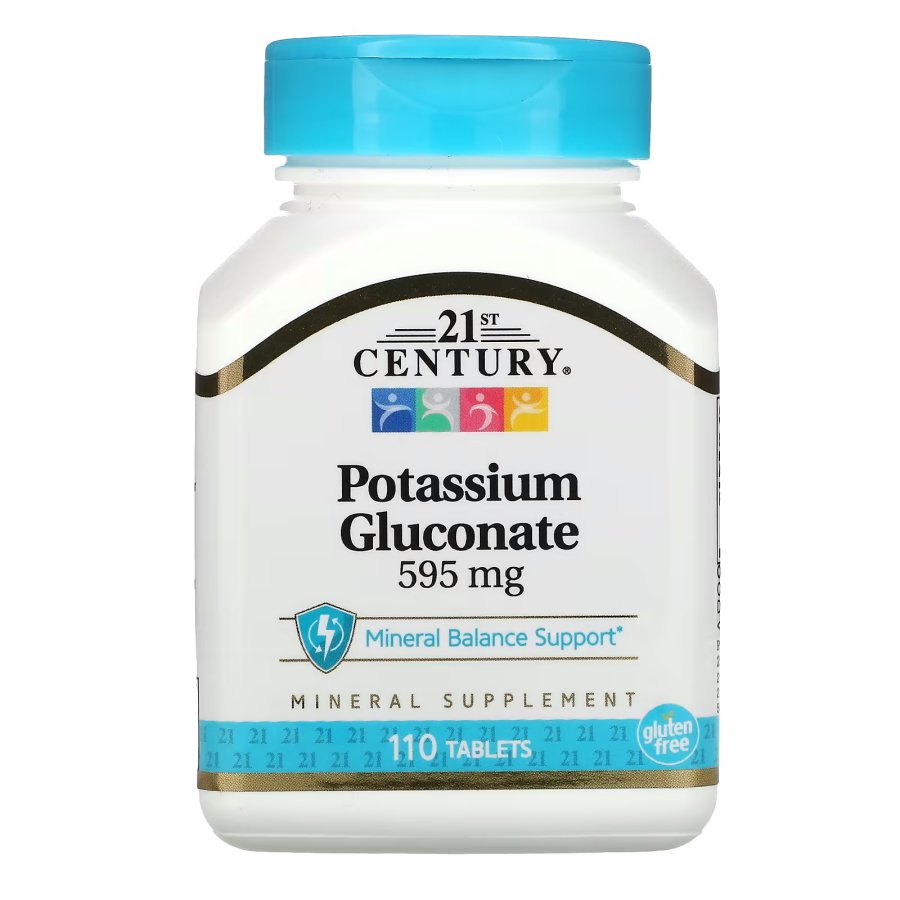 21st Century Витамины и минералы 21st Century Potassium Gluconate 595 mg, 110 таблеток, , 