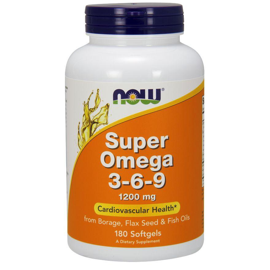 Now Жирні кислоти NOW Foods Super Omega 3-6-9 1200 mg 180 Softgels, , 180 Softgels 