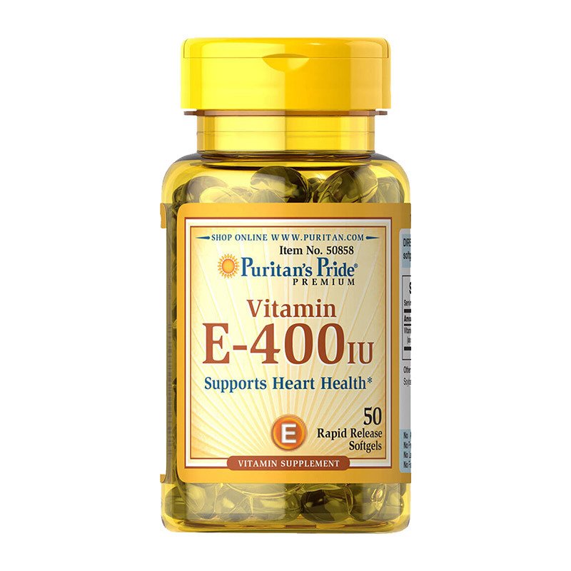 Витамин Е Puritan's Pride Vitamin E-400 IU (50 капс) пуританс прайд,  мл, Puritan's Pride. Витамин E. Поддержание здоровья Антиоксидантные свойства 