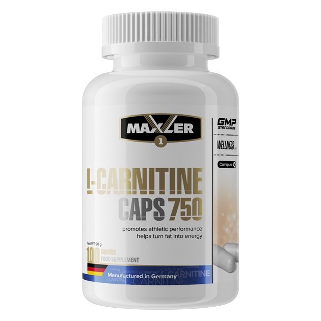 Жиросжигатель Maxler L-Carnitine Caps 750, 100 капсул,  мл, Made By Nature. Жиросжигатель. Снижение веса Сжигание жира 
