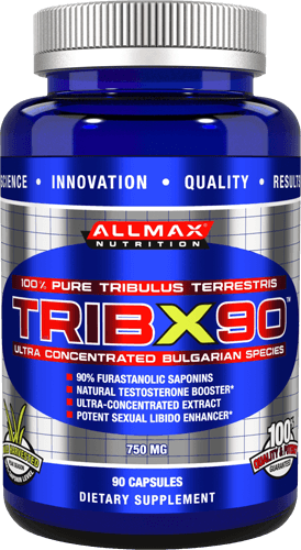 TribX90, 90 шт, AllMax. Трибулус. Поддержание здоровья Повышение либидо Повышение тестостерона Aнаболические свойства 