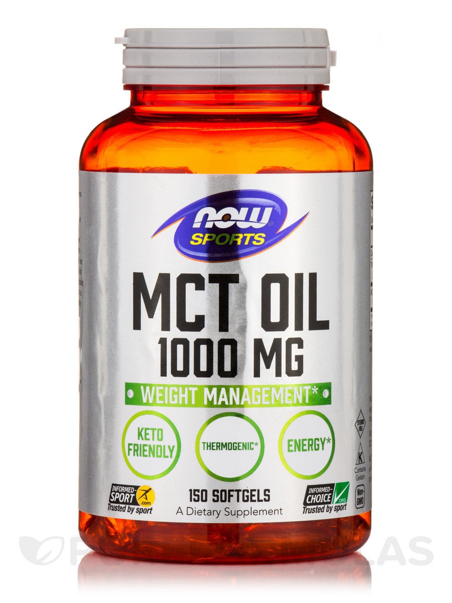 NOW Foods MCT Oil 1000 мг 150 капсул,  ml, Now. Omega 3 (Fish Oil). General Health Ligament and Joint strengthening Skin health CVD Prevention Anti-inflammatory properties 