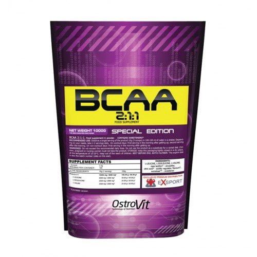 BCAA 2:1:1, 1000 g, OstroVit. BCAA. Weight Loss recovery Anti-catabolic properties Lean muscle mass 