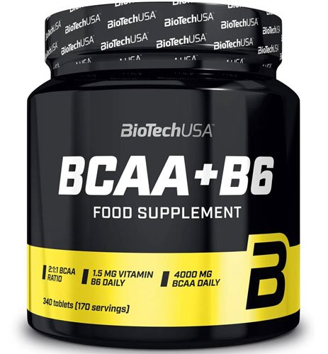 BioTech BCAA+B6 340 таб Без вкуса,  мл, BioTech. BCAA. Снижение веса Восстановление Антикатаболические свойства Сухая мышечная масса 