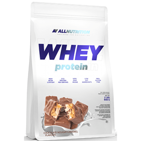 AllNutrition Сывороточный протеин концентрат AllNutrition Whey Protein (900 г) алл нутришн Chocolate Nougat Caramel, , 
