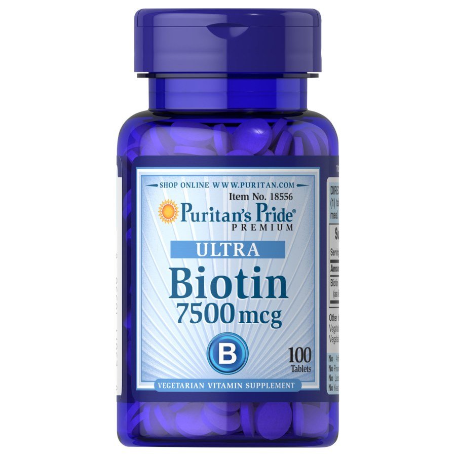 Витамины и минералы Puritan's Pride Biotin 7500 mcg, 100 таблеток,  мл, Puritan's Pride. Витамины и минералы. Поддержание здоровья Укрепление иммунитета 