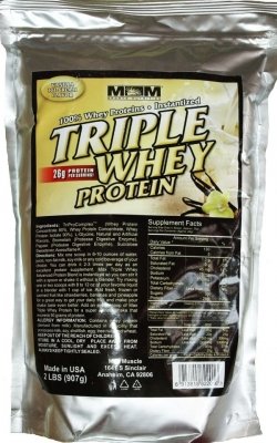 Triple Whey Protein, 907 г, Max Muscle. Сывороточный протеин. Восстановление Антикатаболические свойства Сухая мышечная масса 
