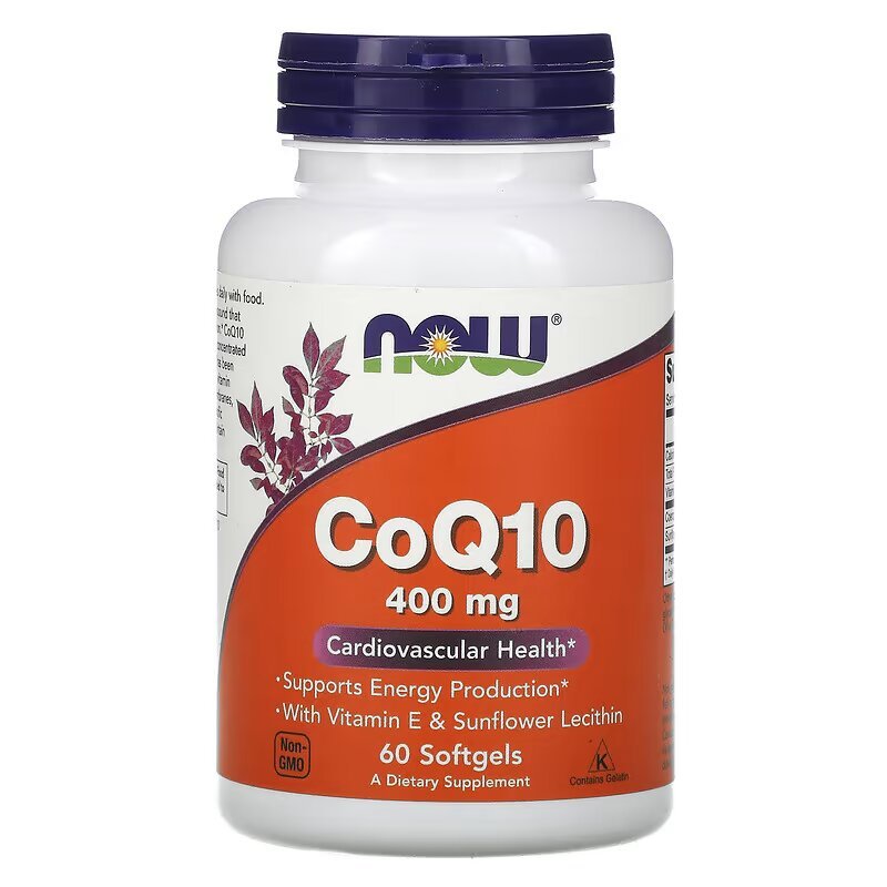 Now Натуральная добавка NOW CoQ-10 400 mg, 60 капсул, , 