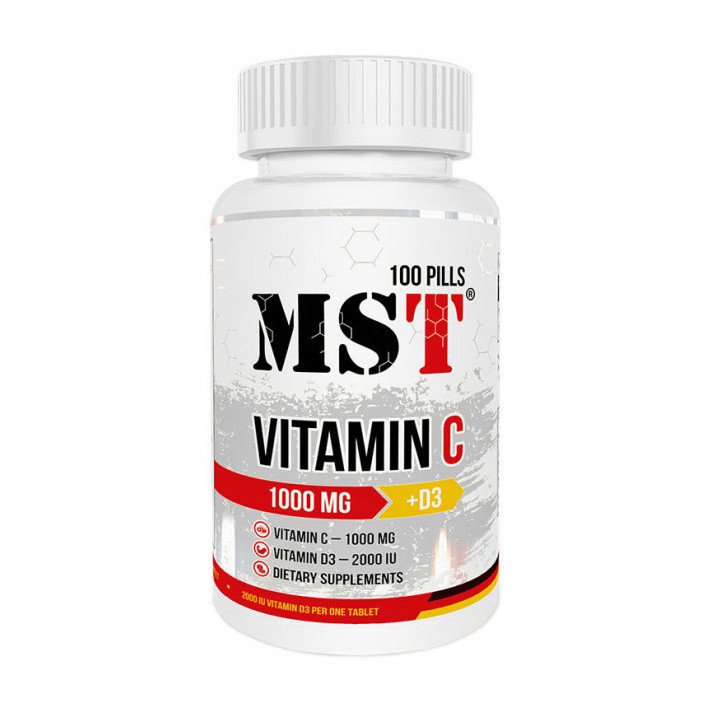 MST Nutrition Витамин C MST Vitamin C 1000 mg + D3 100 таблеток, , 