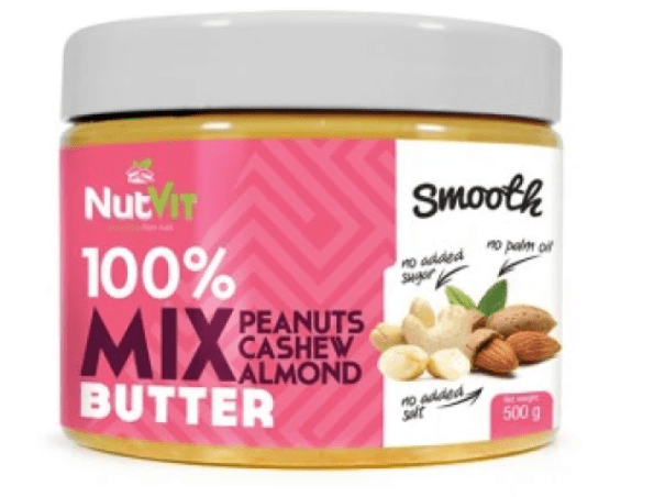 OstroVit Арахісове масло 100% Nut Butter Mix OstroVit 500 g Smooth (термін 27.03.25), , 500 г